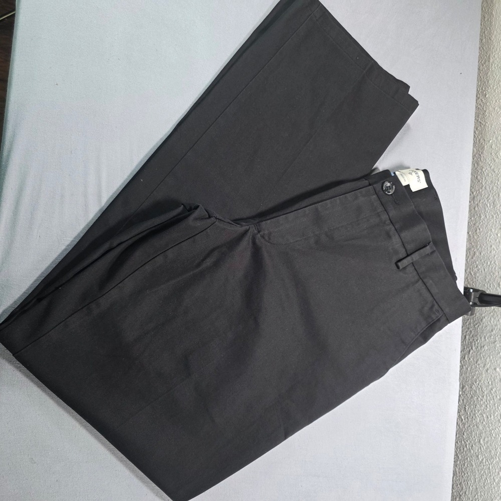 Dockers Mens Black Straight Fit Chino Pants Stretch Khakis 34x34 Flat Front